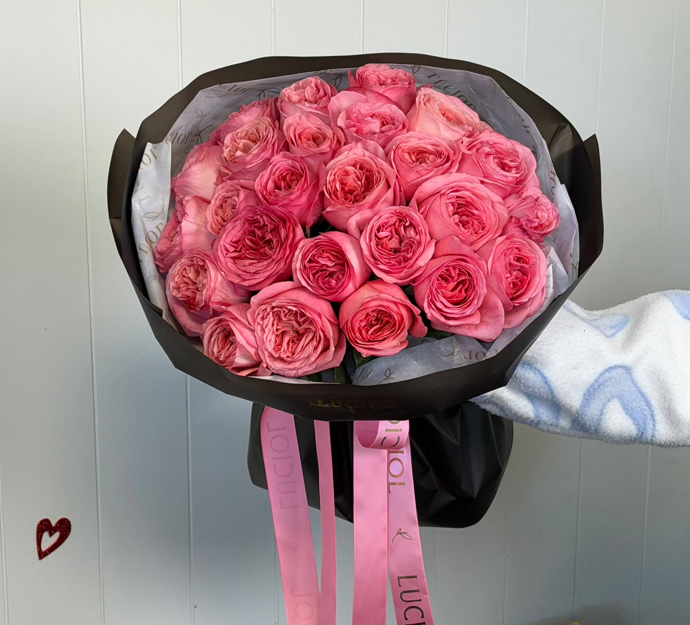 “Pink Devotion”garden roses – LUCIOL Bouquets / Flowers