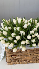White Tulip Elegance Basket