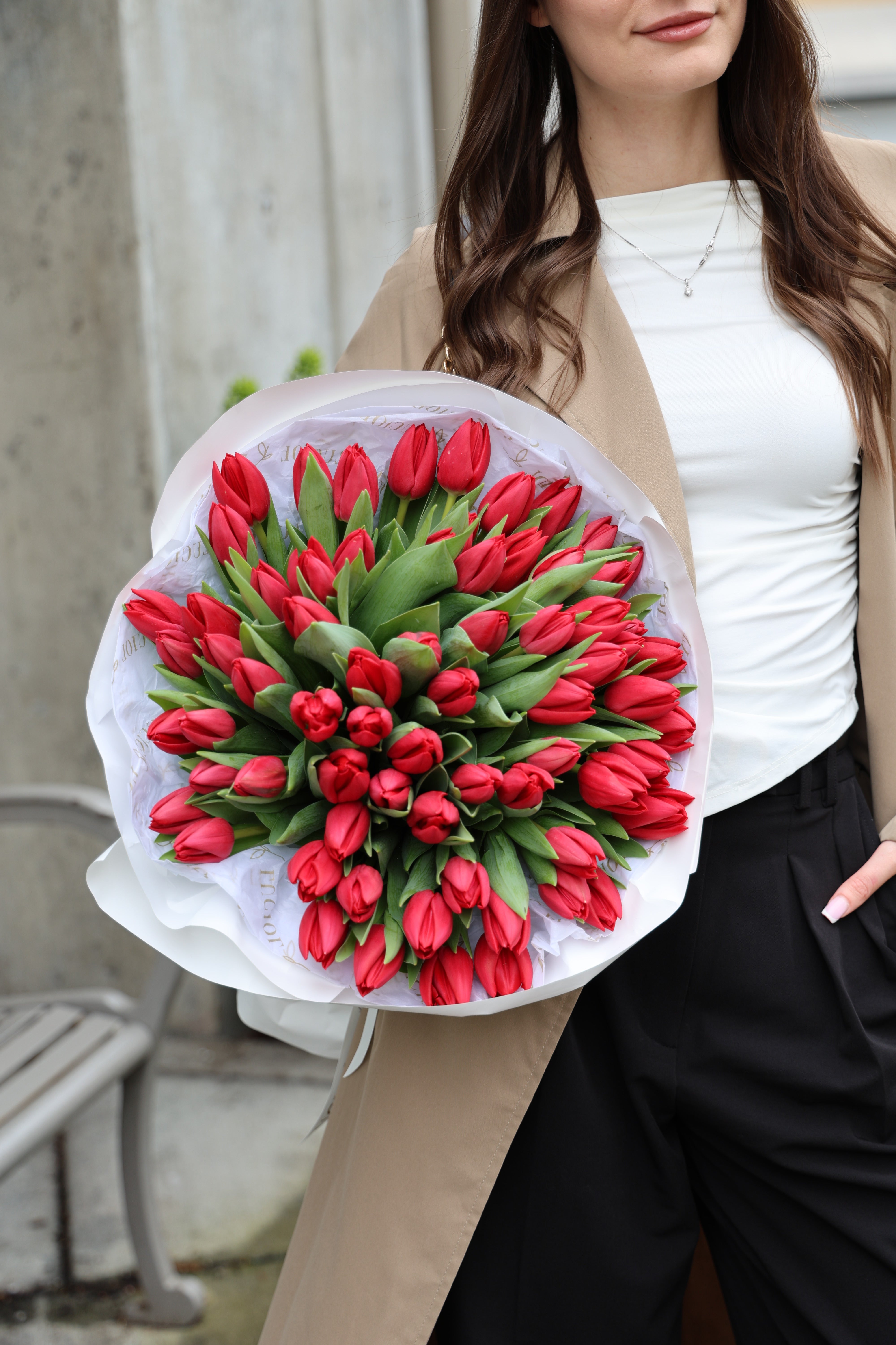 Luxury red tulip bouquet by Luciol Bouquets – fresh tulip flower delivery Seattle