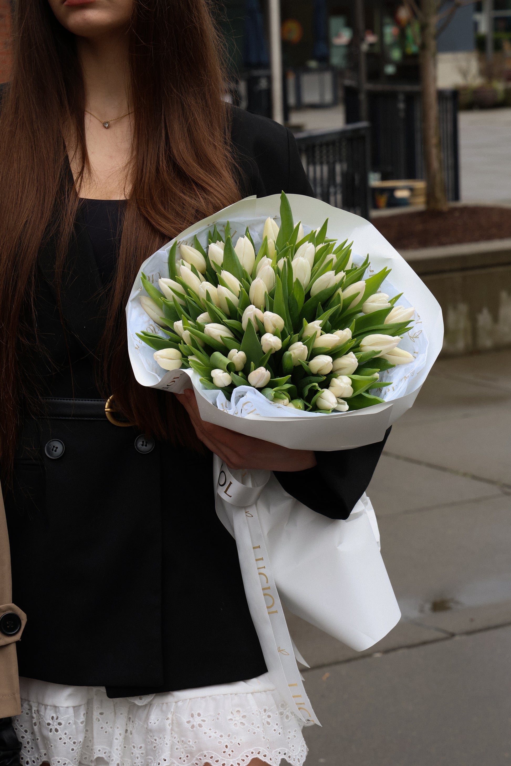 Luxury white tulip bouquet by Luciol Bouquets – fresh tulip flower delivery Seattle