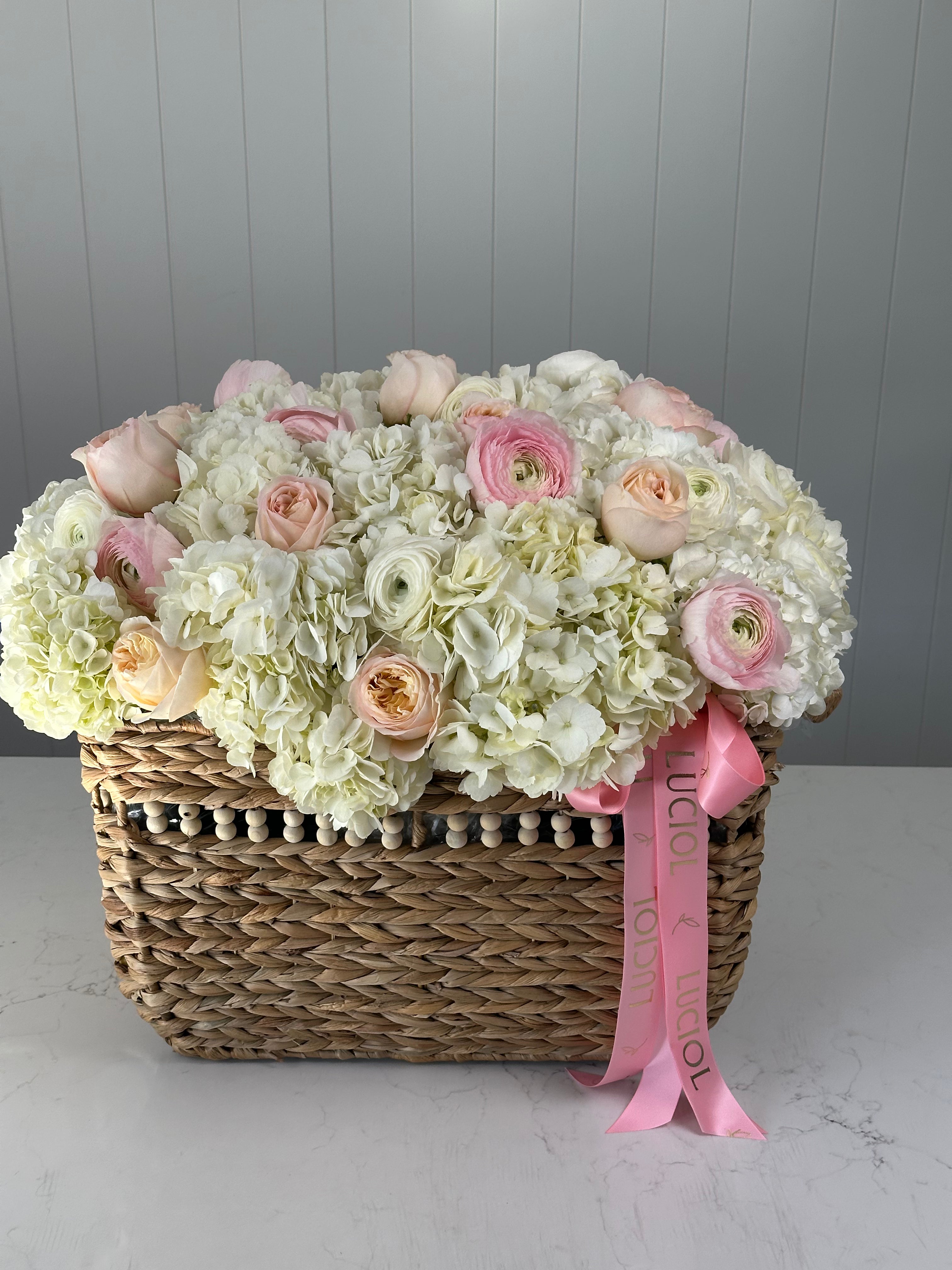 "Basket of Charm" Basket of flowers