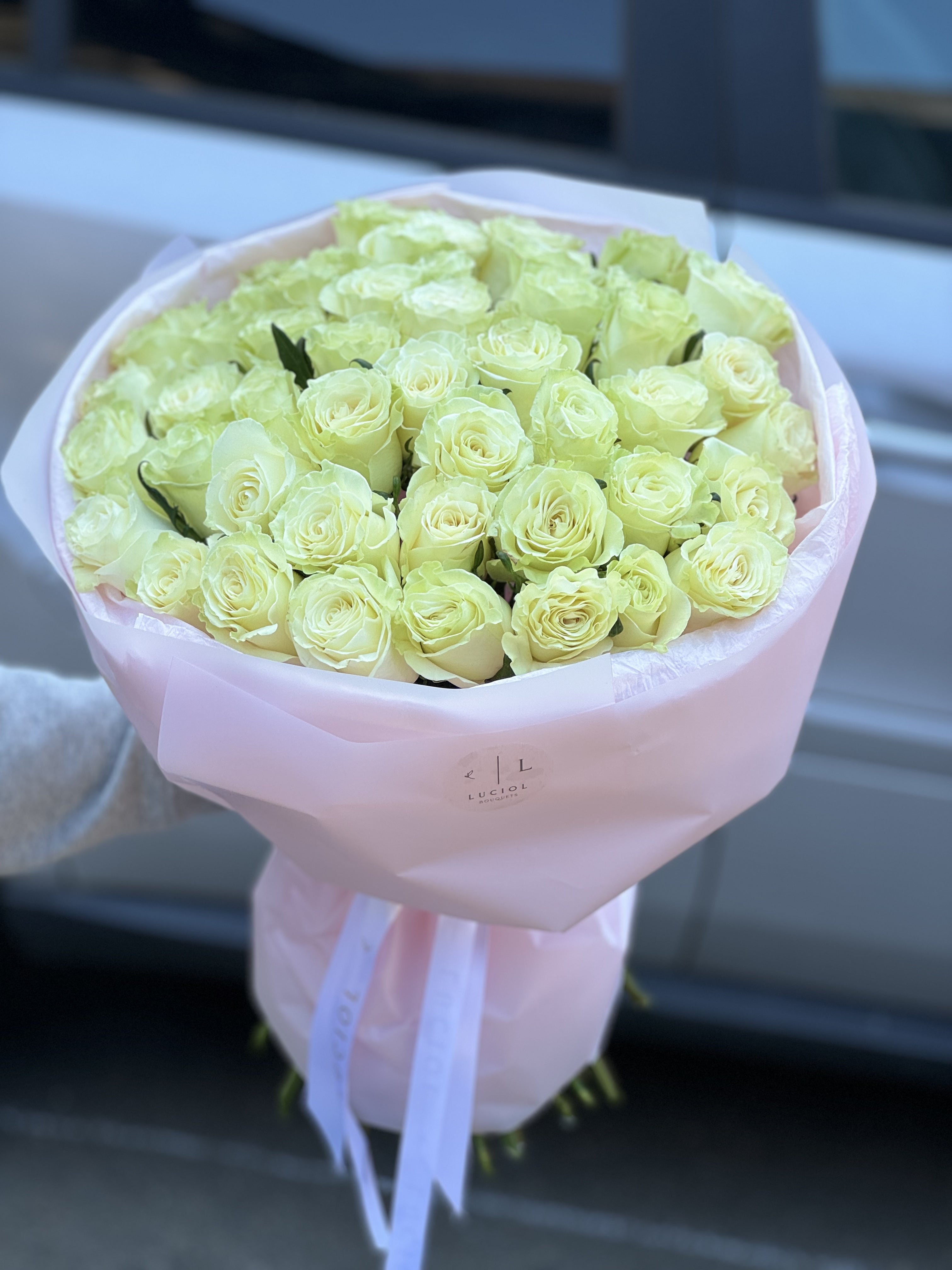"Treasure of Tenderness" white roses